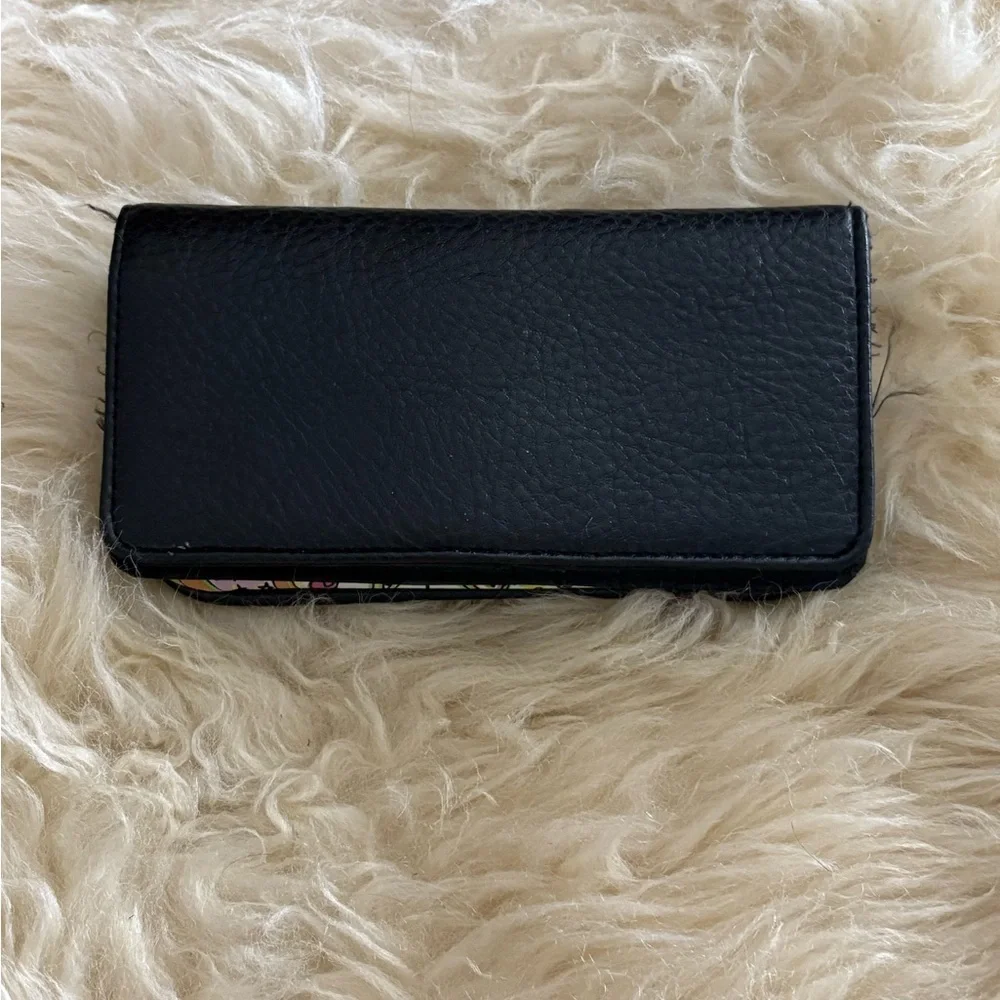 Black and Floral Card Holder Wallet